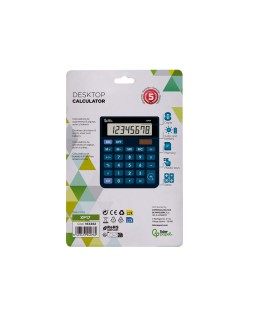 Calculadora liderpapel sobremesa xf17 8 digitos solar y pilas color azul 127x105x24 mm