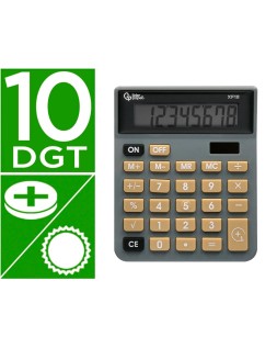 Calculadora liderpapel sobremesa xf18 8 digitos solar y pilas color gris 127x105x24 mm