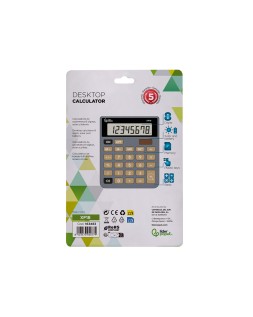 Calculadora liderpapel sobremesa xf18 8 digitos solar y pilas color gris 127x105x24 mm
