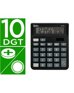 Calculadora liderpapel sobremesa xf20 10 digitos solar y pilas color negro 127x105x24 mm