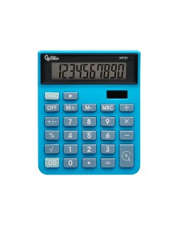 Calculadora liderpapel sobremesa xf21 10 digitos solar y pilas color azul 127x105x24 mm