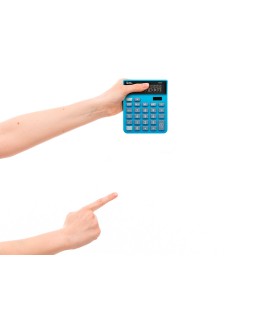 Calculadora liderpapel sobremesa xf21 10 digitos solar y pilas color azul 127x105x24 mm