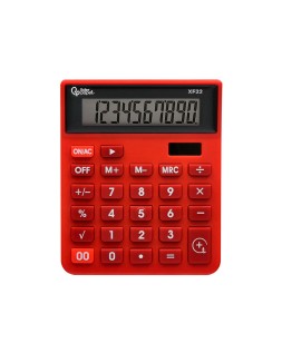 Calculadora liderpapel sobremesa xf22 10 digitos solar y pilas color rojo 127x105x24 mm