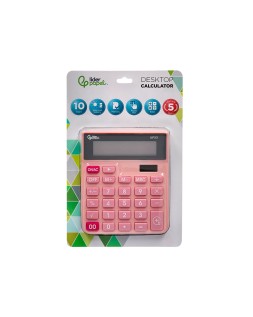 Calculadora liderpapel sobremesa xf23 10 digitos solar y pilas color rosa 127x105x24 mm