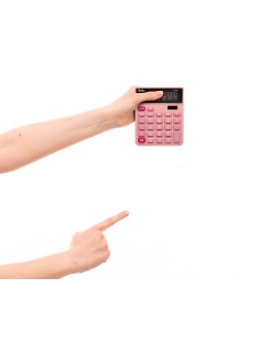 Calculadora liderpapel sobremesa xf23 10 digitos solar y pilas color rosa 127x105x24 mm