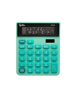 Calculadora liderpapel sobremesa xf24 10 digitos solar y pilas color verde 127x105x24 mm