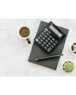 Calculadora liderpapel sobremesa xf26 12 digitos solar y pilas color negro 127x105x24 mm