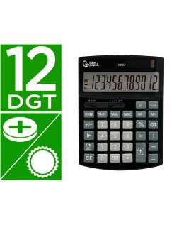 Calculadora liderpapel sobremesa xf27 12 digitos tasas solar y pilas color negro 155x115x25 mm
