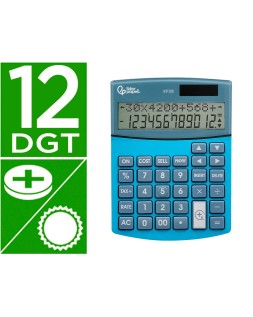 Calculadora liderpapel sobreme sa xf28 12 digitos dos lineas coste venta margen y tasas solar y pilas azul 155x115x25 mm