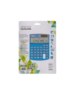 Calculadora liderpapel sobreme sa xf28 12 digitos dos lineas coste venta margen y tasas solar y pilas azul 155x115x25 mm
