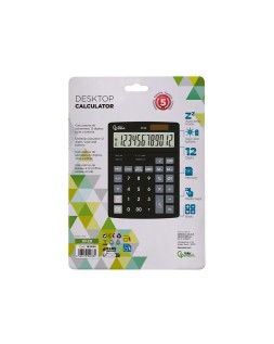 Calculadora liderpapel sobremesa xf29 12 digitos solar y pilas color negro 190x140x30 mm