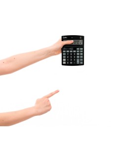Calculadora liderpapel sobremesa xf30 12 digitos tasas solar y pilas color negro 190x140x30 mm