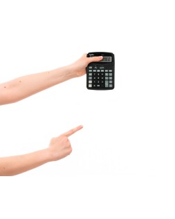 Calculadora liderpapel sobremesa xf39 12 digitos solar y pilas color negro 190x140x32 mm 40% reciclada
