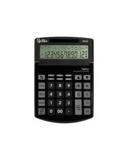 Calculadora liderpapel sobremesa xf40 12 digitos dos lineas solar y pilas negro 175x120x30 mm 40% reciclada