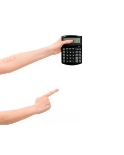 Calculadora liderpapel sobremesa xf40 12 digitos dos lineas solar y pilas negro 175x120x30 mm 40% reciclada