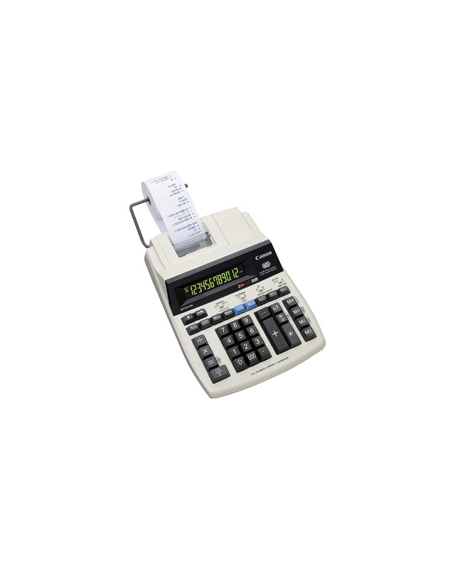 Calculadora canon impresora mp120 mg es ii pantalla lcd enchufe corriente 12 digitos color gris
