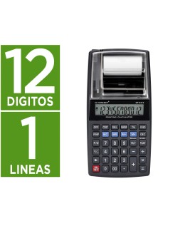 Calculadora q-connect impresora pantalla papel kf11213 12 digitos tinta azul