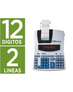 Calculadora ibico 1231x impresora pantalla lcd papel 57 mm 12 digitos 2 colores impresion bicolor