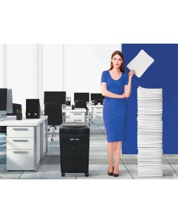 Destructora de documentos q-connect kf15553 capacidad de corte 15 h destruye grapas clips cd y tarjetas 35 litros