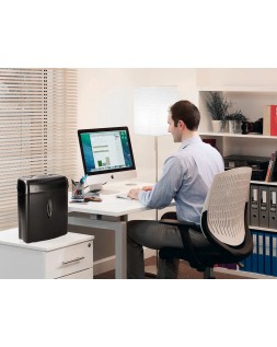Destructora de documentos q-connect kf17970 capacidad de corte 6 h destruye grapas clips y tarjetas papelera 14l