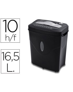 Destructora de documentos q-connect kf17974 capacidad de corte 10 h destruye grapas clips y tarjetas papelera 16,5
