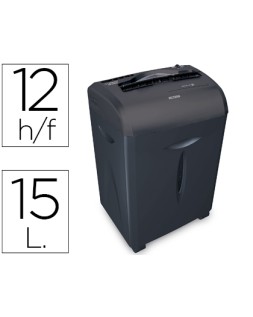 Destructora de documentos q-connect kf15551 capacidad de corte 12 h destruye grapas clips cd y tarjetas