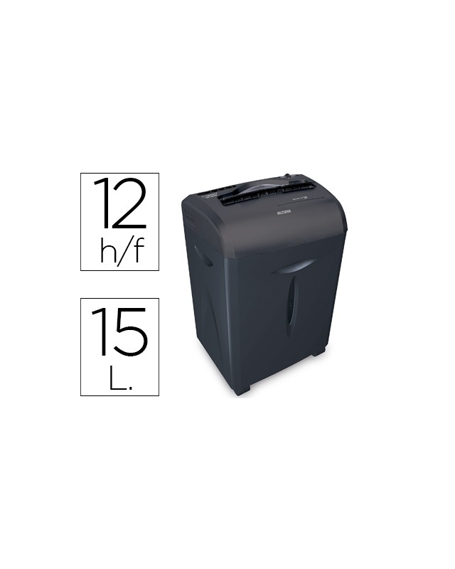 Destructora de documentos q-connect kf15551 capacidad de corte 12 h destruye grapas clips cd y tarjetas