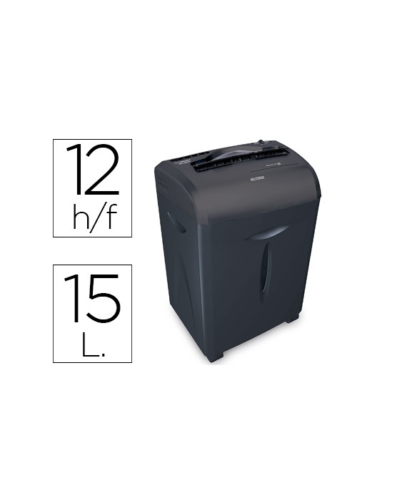 Destructora de documentos q-connect kf15551 capacidad de corte 12 h destruye grapas clips cd y tarjetas