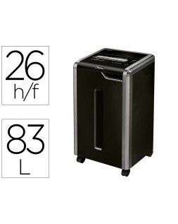 Destructora de documentos fellowes 325i ciclo trabajo continuo capacidad de corte 26h clips tarjetas cd 83l