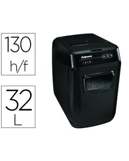 Destructora de documentos fellowes automax 150c capacidad de corte 150 hojas clips grapas tarjetas y cd 32l