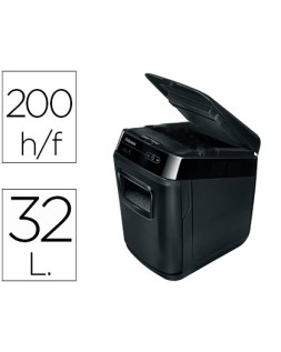 Destructora de documentos fellowes automax 200c capacidad de corte 200 hojas destruye clips tarjetas y cd