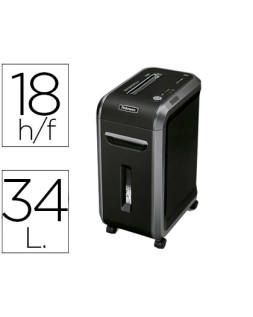 Destructora de documentos fellowes 99ci capacidad de corte 18 hojas destruye grapas clips tarjetas y cd