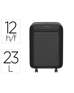 Destructora de documentos fellowes lx211 capacidad de 15 hojas seguridad p5 negra papelera 23 l grapas