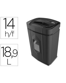 Destructora de documentos q-connect kf17109 seguridad p4capacidad de corte 14 hojas clips grapas tarjetas y cd