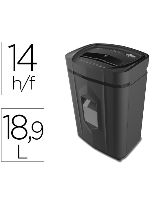 Destructora de documentos q-connect kf17109 seguridad p4capacidad de corte 14 hojas clips grapas tarjetas y cd