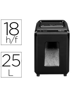 Destructora de documentos fellowes 92cs capacidad 18 hojas seguridad p4 papelera 25 l destruye grapas clips cd