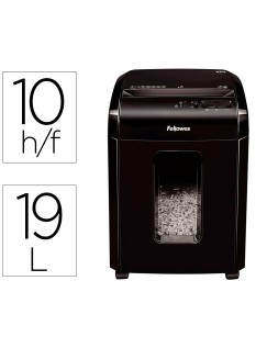 Destructora de documentos fellowes 10m capacidad de corte 10 h seguridad p5 destruye grapas y tarjetas de