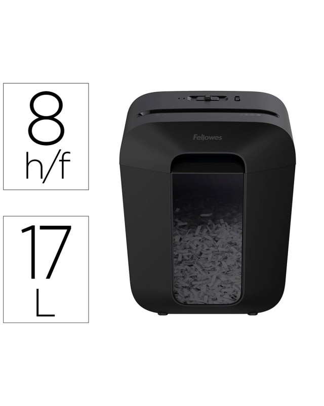 Destructora de documentos fellowes lx-45 capacidad de corte 8 hojas p4 destruye grapas clips y tarjetas
