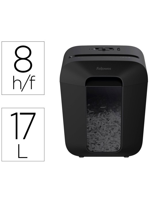 Destructora de documentos fellowes lx-45 capacidad de corte 8 hojas p4 destruye grapas clips y tarjetas