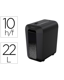 Destructora de documentos fellowes lx-65 capacidad de corte 10 hojas p4 destruye grapas clips y tarjetas