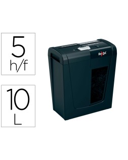 Destructora de documentos rexel secure s5 eu capacidad 5 hojas grapas clips tarjetas y cd papelera 10 l