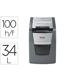 Destructora de documentos rexel optimum auto+ 100x eu capacidad 100 hojas particulas destruye grapas