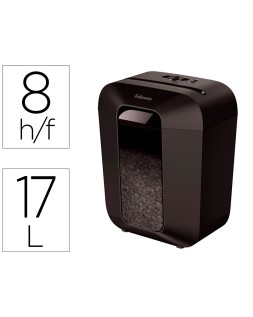 Destructora de documentos fellowes lx-41 capacidad 8h seguridad p4 destruye grapas clips y tarjeta papelera 17 l