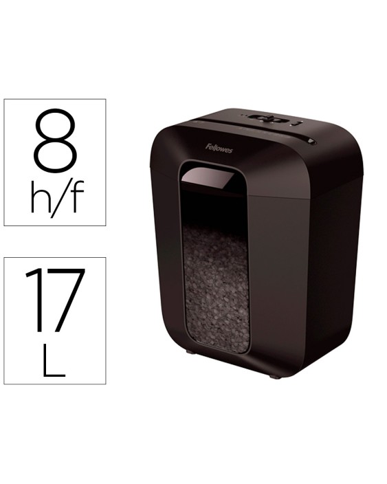 Destructora de documentos fellowes lx-41 capacidad 8h seguridad p4 destruye grapas clips y tarjeta papelera 17 l