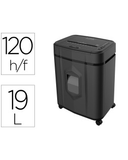 Destructora de documentos q-connect capacidad de corte 120 h auto / 10 h manual destruye grapas clips y