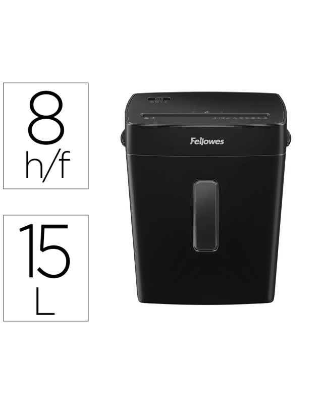 Destructora de documentos fellowes p-42c capacidad 8h seguridad p4 grapas y tarjetas papelera 15 l