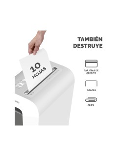 Destructora de documentos fellowes lx65 capacidad 10h seguridad p4 destruye grapas clips y tarjetas