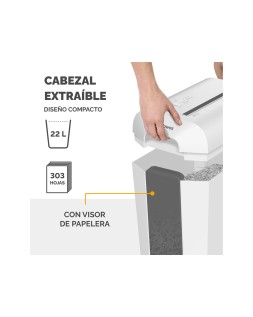 Destructora de documentos fellowes lx65 capacidad 10h seguridad p4 destruye grapas clips y tarjetas