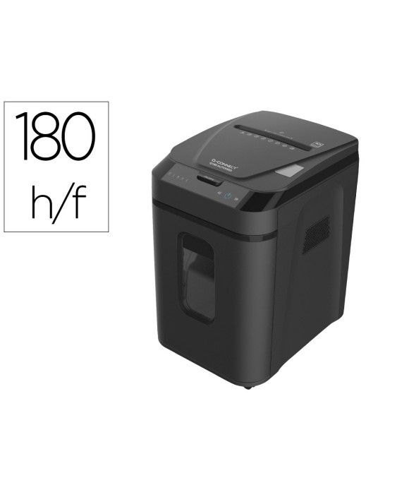 Destructora de documentos q-connect capacidad corte 180 h auto / 10 h manual destruye grapas clips y tarjetas