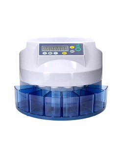 Contador y clasificador de mon edas q-connect suma resta y totaliza 216 monedas/minuto